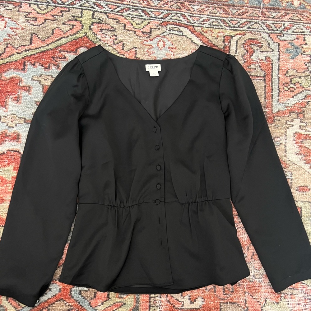 J.Crew Satin back crepe button-front blouse - size 6